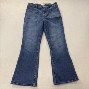 Frame Denim Indigo Flared Wide-Leg Jeans